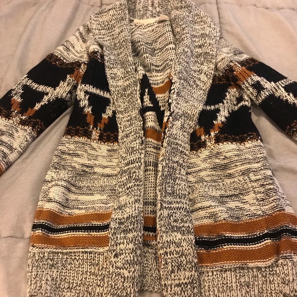 Heavy open front sweater